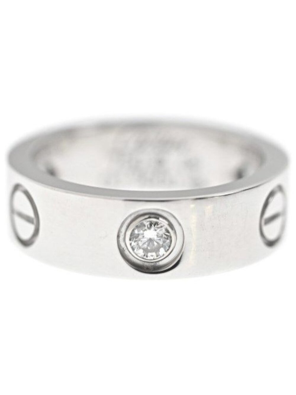 Cartier Love Wedding Ring Diamond Half 18K White Gold New